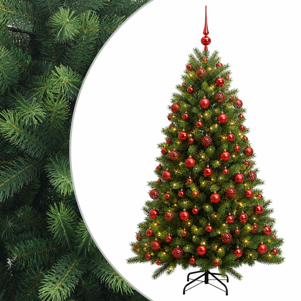 vidaXL Artificial Christmas Tree with Bauble 240 cm 300 LEDs