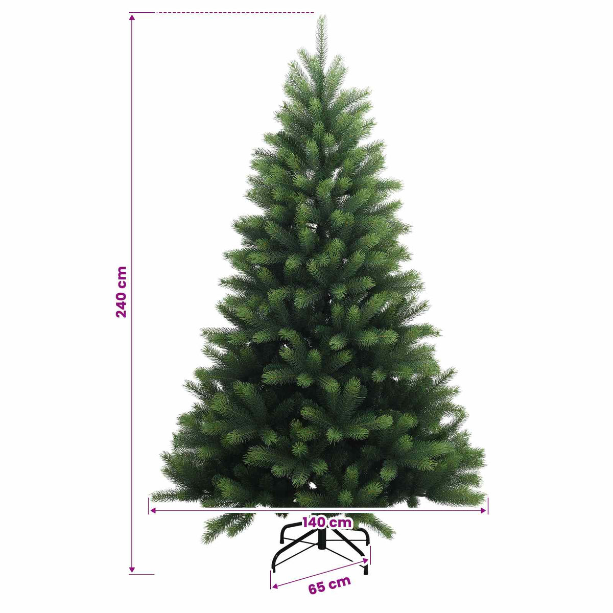 vidaXL Artificial Christmas Tree with Bauble 240 cm 300 LEDs