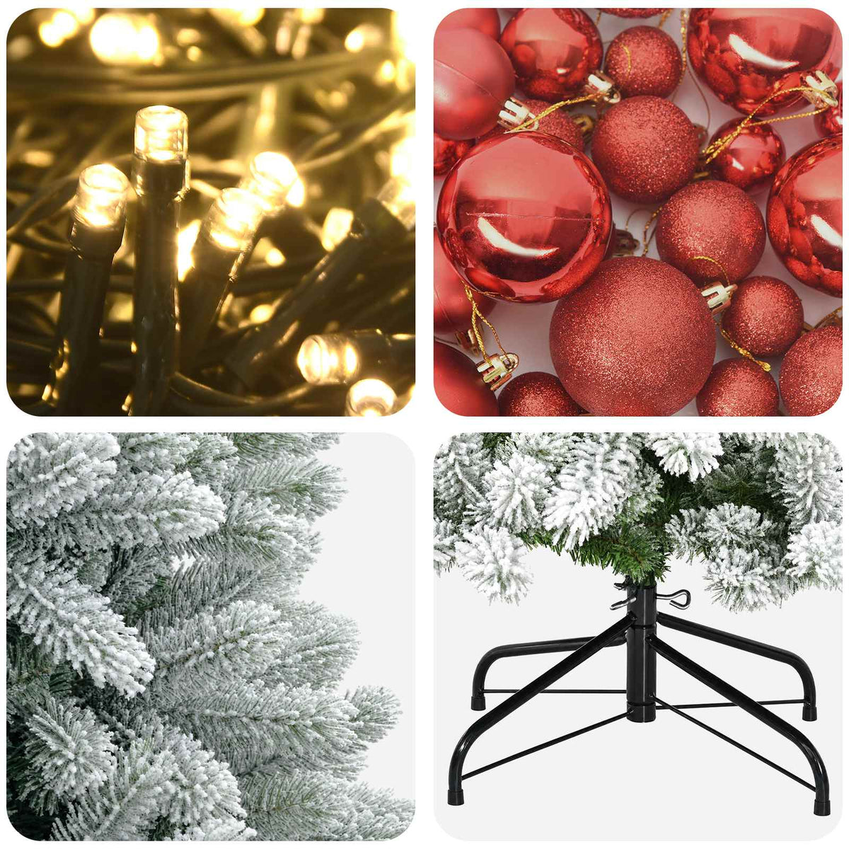 vidaXL Artificial Christmas Tree with Bauble 240 cm 300 LEDs