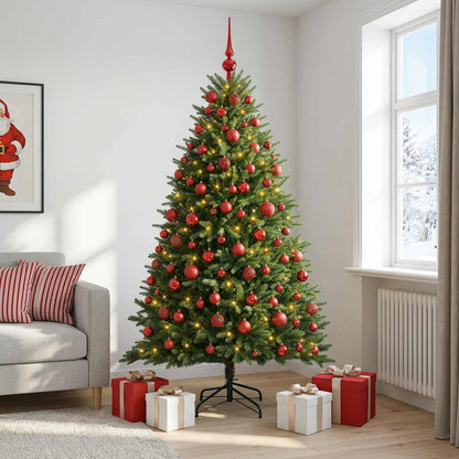 vidaXL Artificial Christmas Tree with Bauble 210 cm 300 LEDs