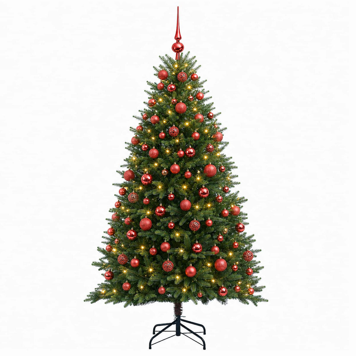 vidaXL Artificial Christmas Tree with Bauble 210 cm 300 LEDs