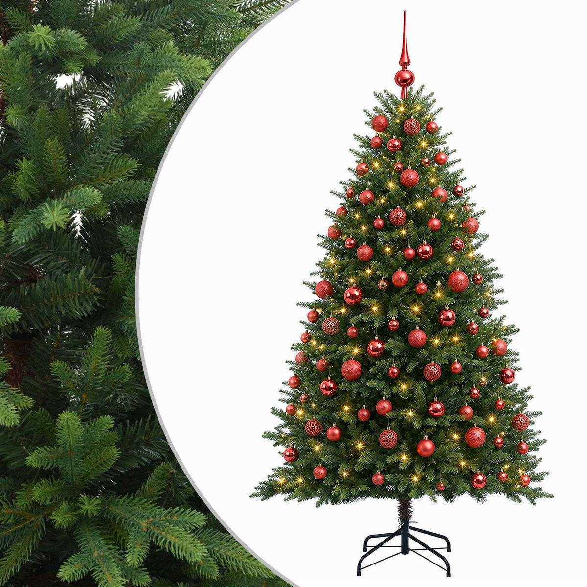 vidaXL Artificial Christmas Tree with Bauble 240 cm 300 LEDs