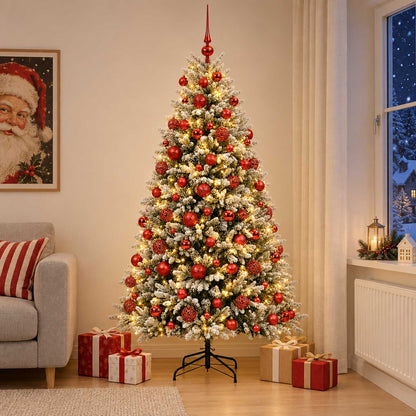 vidaXL Artificial Christmas Tree with Bauble 240 cm 300 LEDs