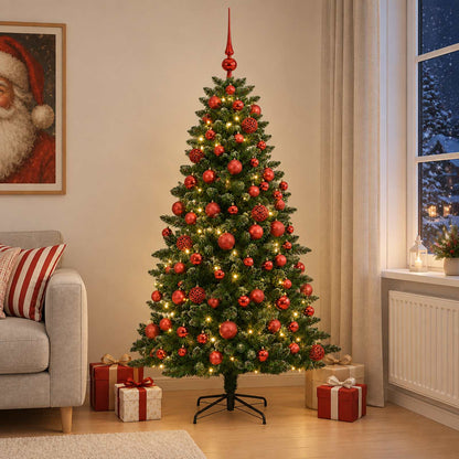 vidaXL Artificial Christmas Tree with Bauble 180 cm 300 LEDs