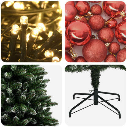 vidaXL Artificial Christmas Tree with Bauble 180 cm 300 LEDs