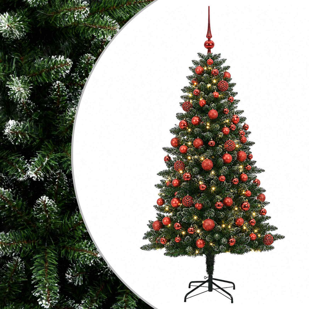 vidaXL Artificial Christmas Tree with Bauble 180 cm 300 LEDs