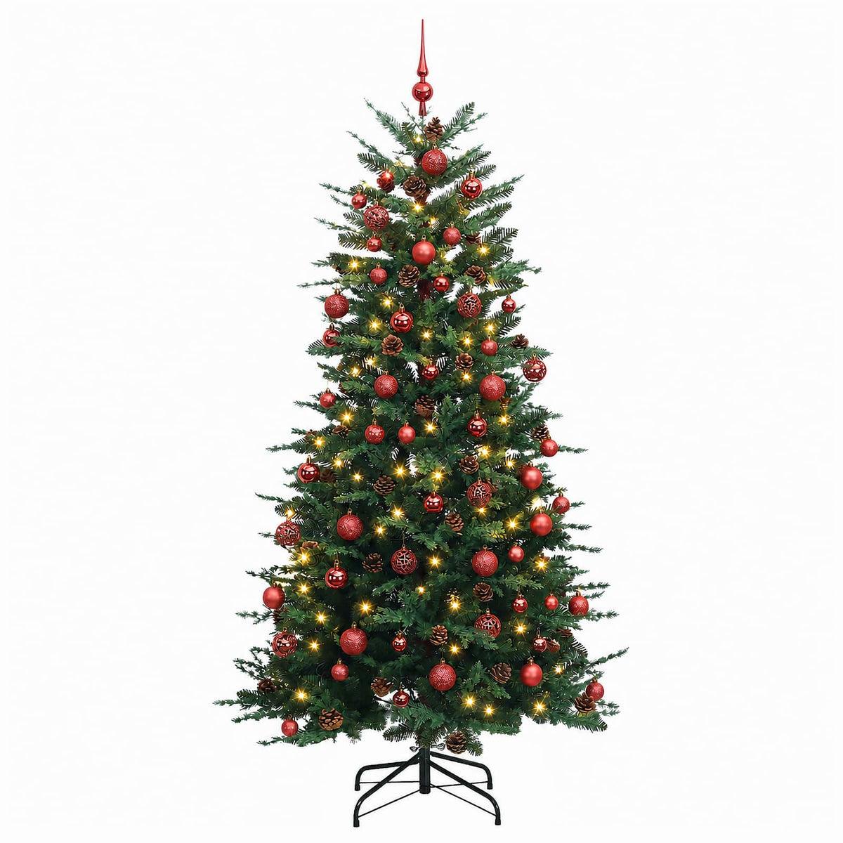 vidaXL Artificial Christmas Tree with Bauble 210 cm 300 LEDs