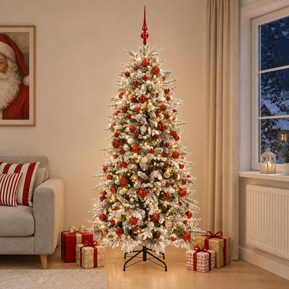 vidaXL Artificial Christmas Tree with Bauble 210 cm 300 LEDs