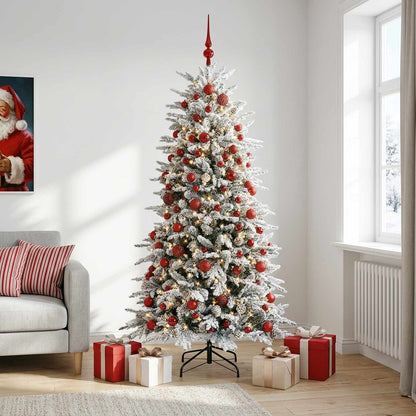 vidaXL Artificial Christmas Tree with Bauble 210 cm 300 LEDs
