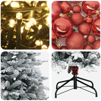 vidaXL Artificial Christmas Tree with Bauble 210 cm 300 LEDs