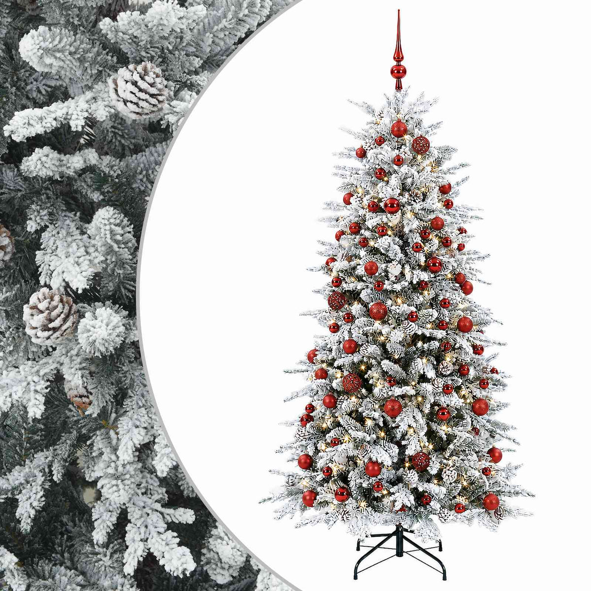 vidaXL Artificial Christmas Tree with Bauble 210 cm 300 LEDs