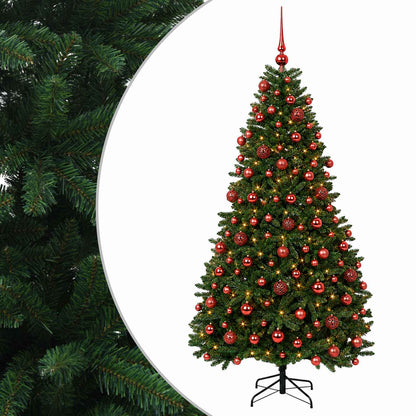 vidaXL Artificial Christmas Tree Mid-green with Bauble 180 cm 300 LEDs