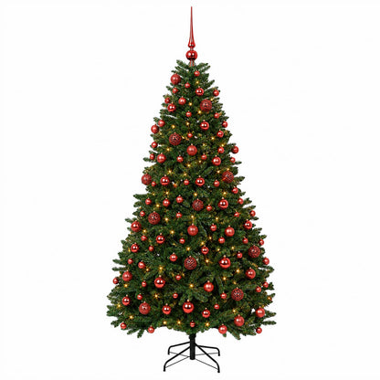 vidaXL Artificial Christmas Tree Mid-green with Bauble 240 cm 300 LEDs