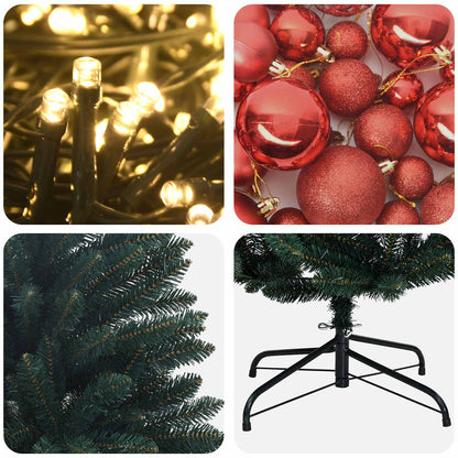 vidaXL Artificial Christmas Tree Dark Green with Bauble 180 cm