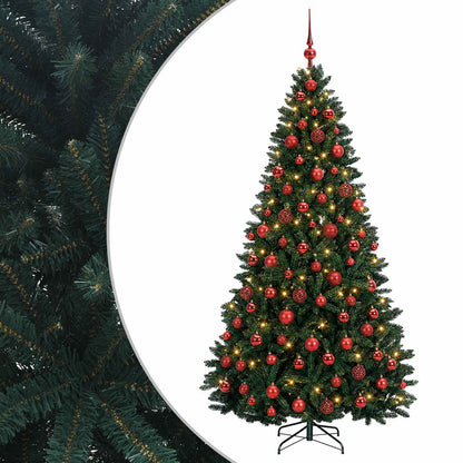 vidaXL Artificial Christmas Tree Dark Green with Bauble 210 cm
