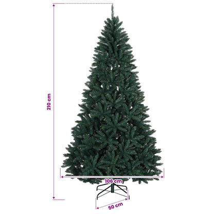 vidaXL Artificial Christmas Tree Dark Green with Bauble 210 cm