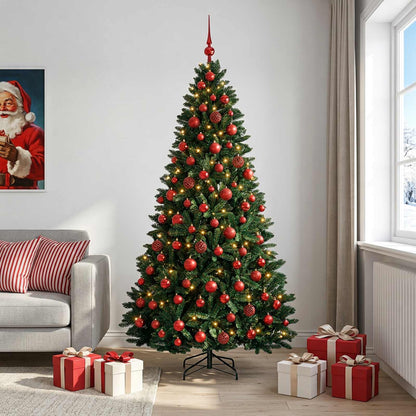 vidaXL Artificial Christmas Tree Dark Green with Bauble 210 cm