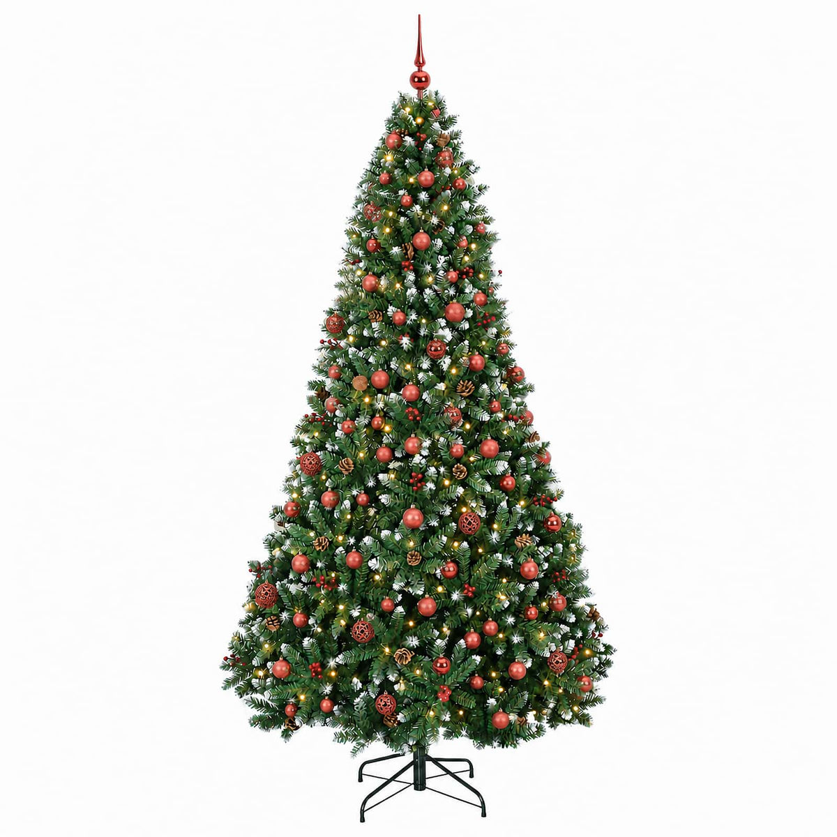 vidaXL Artificial Christmas Tree Green with Bauble 240 cm 300 LEDs