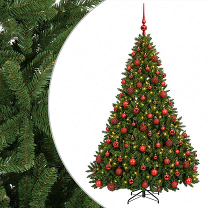 vidaXL Artificial Christmas Tree, Light Green, with Baubles 210 cm
