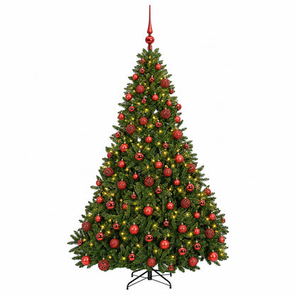 vidaXL Artificial Christmas Tree, Light Green, with Ornaments 240 cm