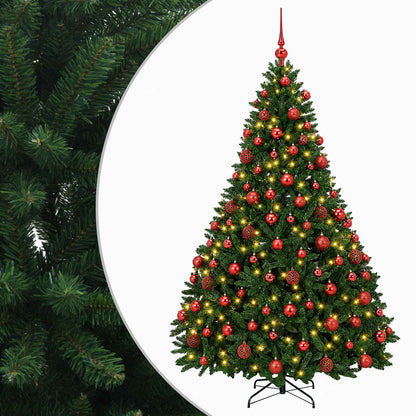 vidaXL Artificial Christmas Tree Mid-green with Bauble 180 cm 300 LEDs