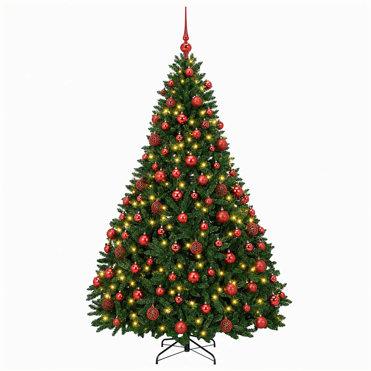vidaXL Artificial Christmas Tree Mid-green with Bauble 180 cm 300 LEDs