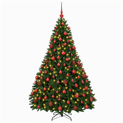 vidaXL Artificial Christmas Tree Mid-green with Ornament 210 cm