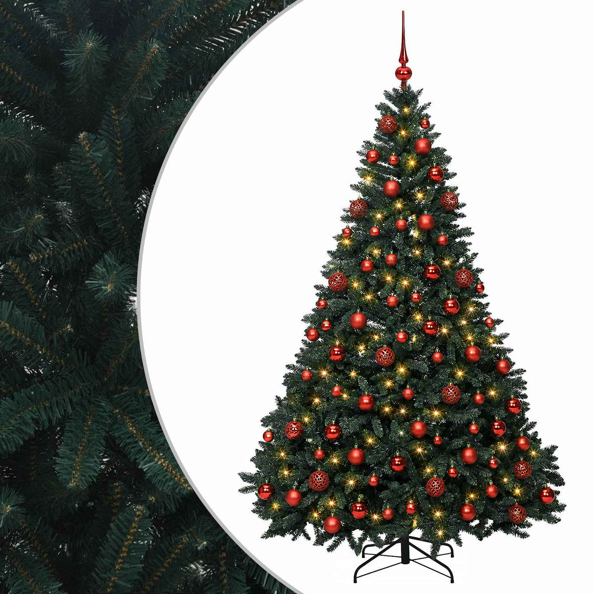 vidaXL Artificial Christmas Tree Dark Green with Bauble 240 cm