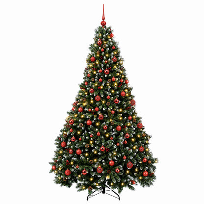 vidaXL Artificial Christmas Tree Green with Bauble 210 cm 300 LEDs