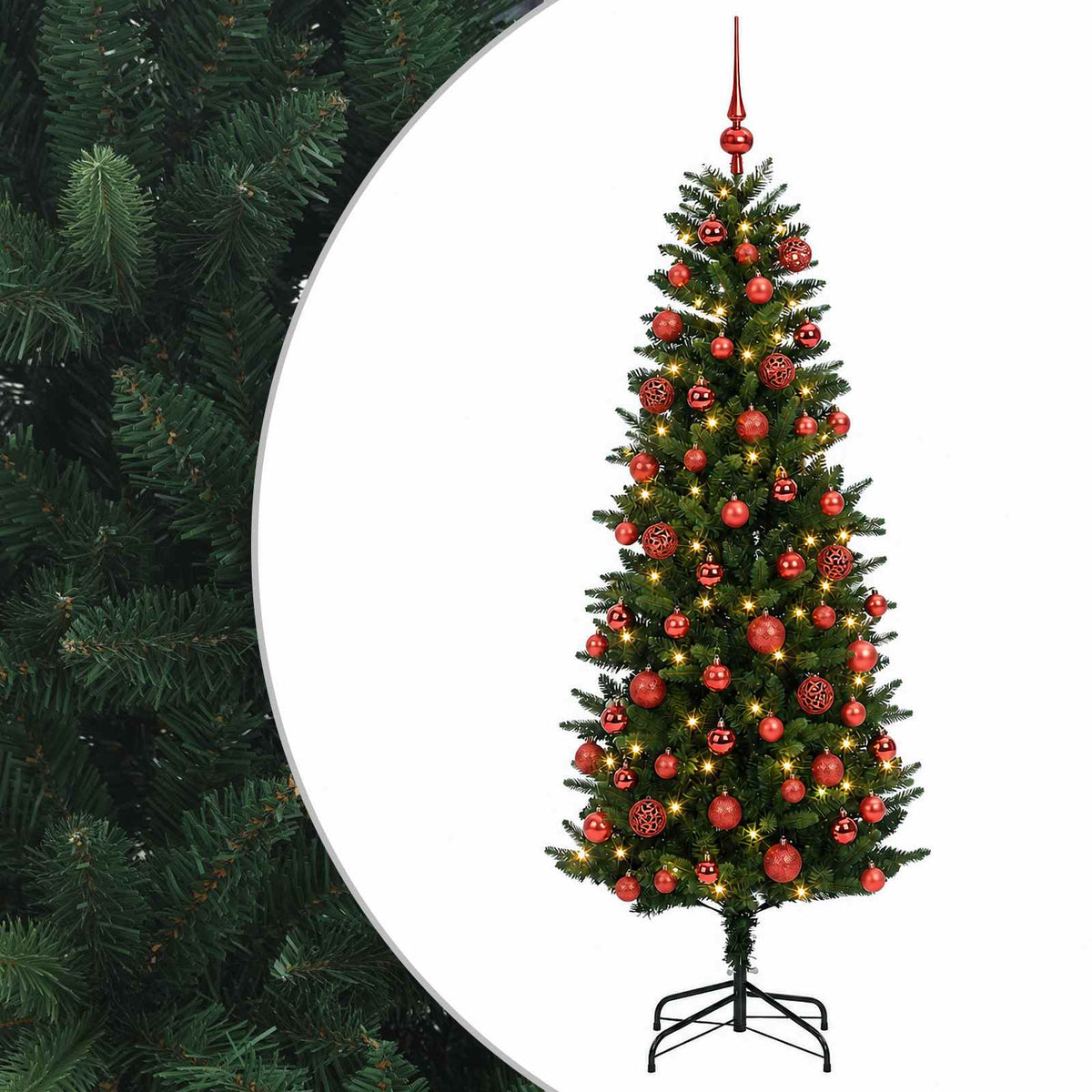 vidaXL Artificial Christmas Tree with Bauble 180 cm 300 LEDs