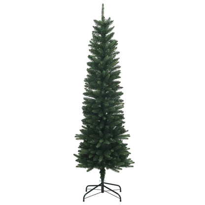 vidaXL Artificial Slim Christmas Tree with Bauble 180 cm 300 LEDs