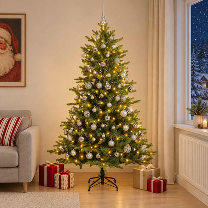 vidaXL Artificial Christmas Tree with Bauble 180 cm 300 LEDs