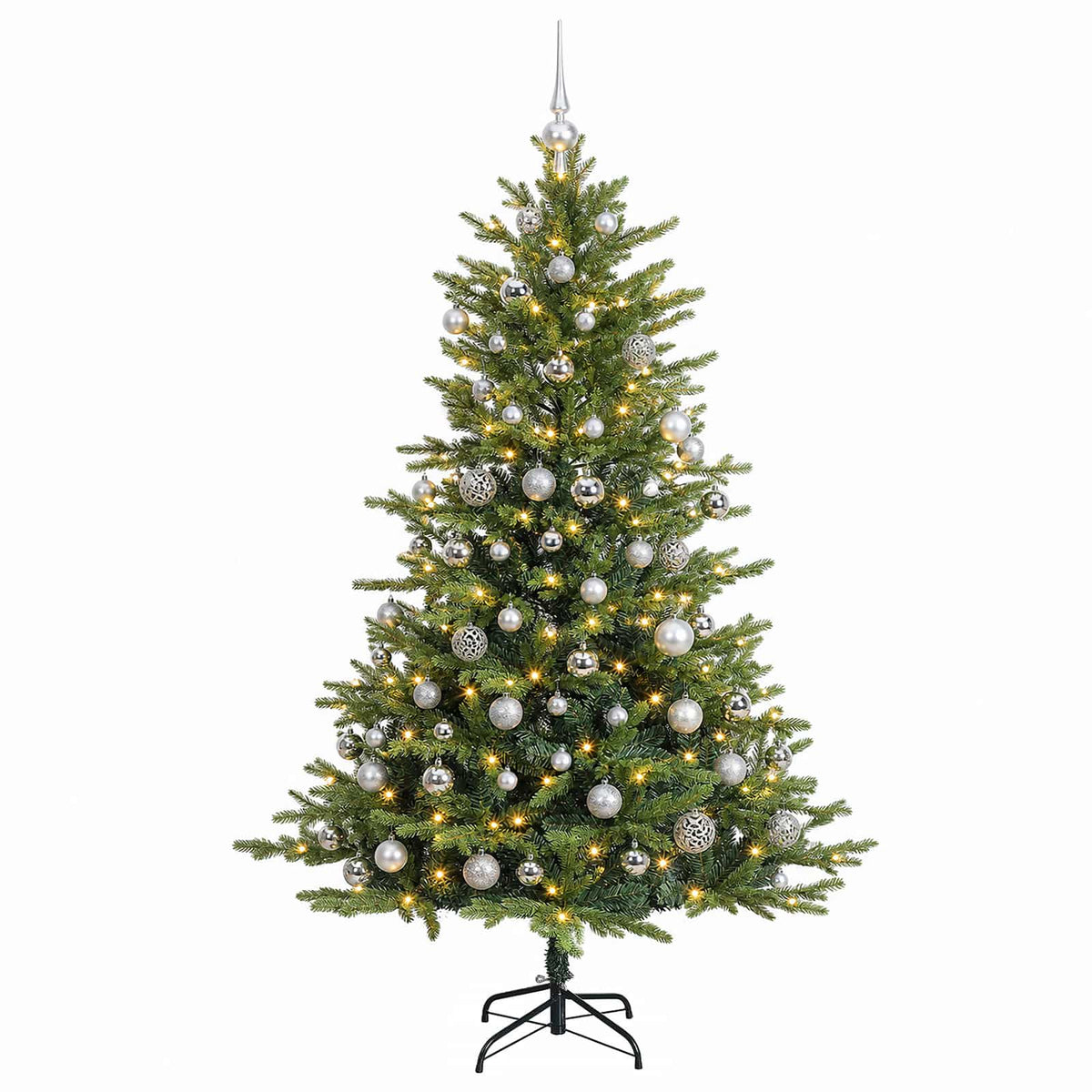 vidaXL Artificial Christmas Tree with Bauble 180 cm 300 LEDs