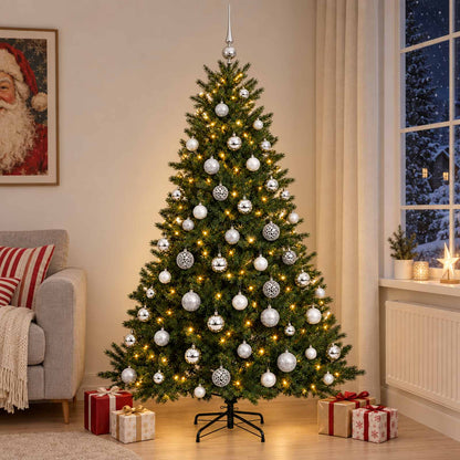 vidaXL Artificial Christmas Tree with Bauble 240 cm 300 LEDs