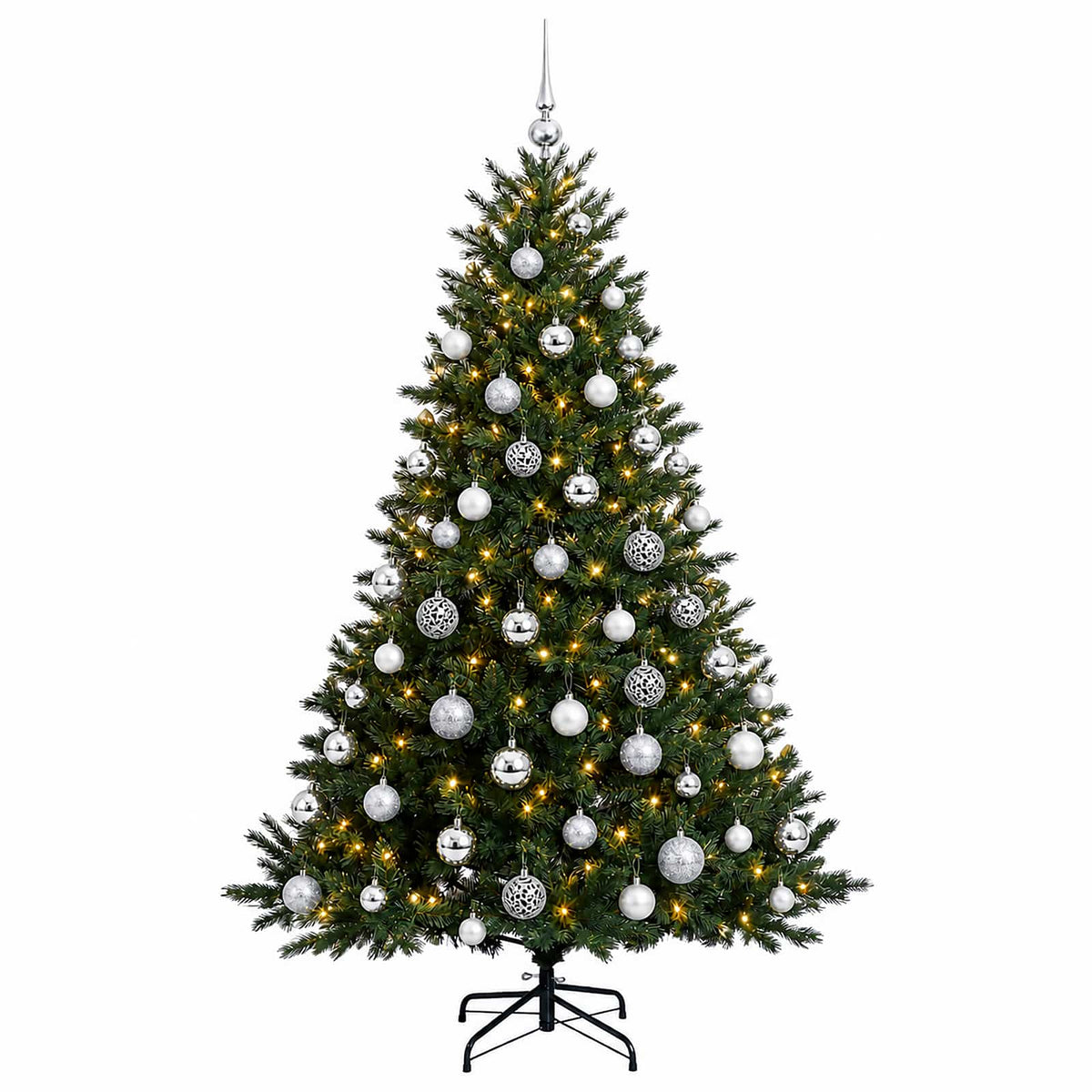 vidaXL Artificial Christmas Tree with Bauble 210 cm 300 LEDs