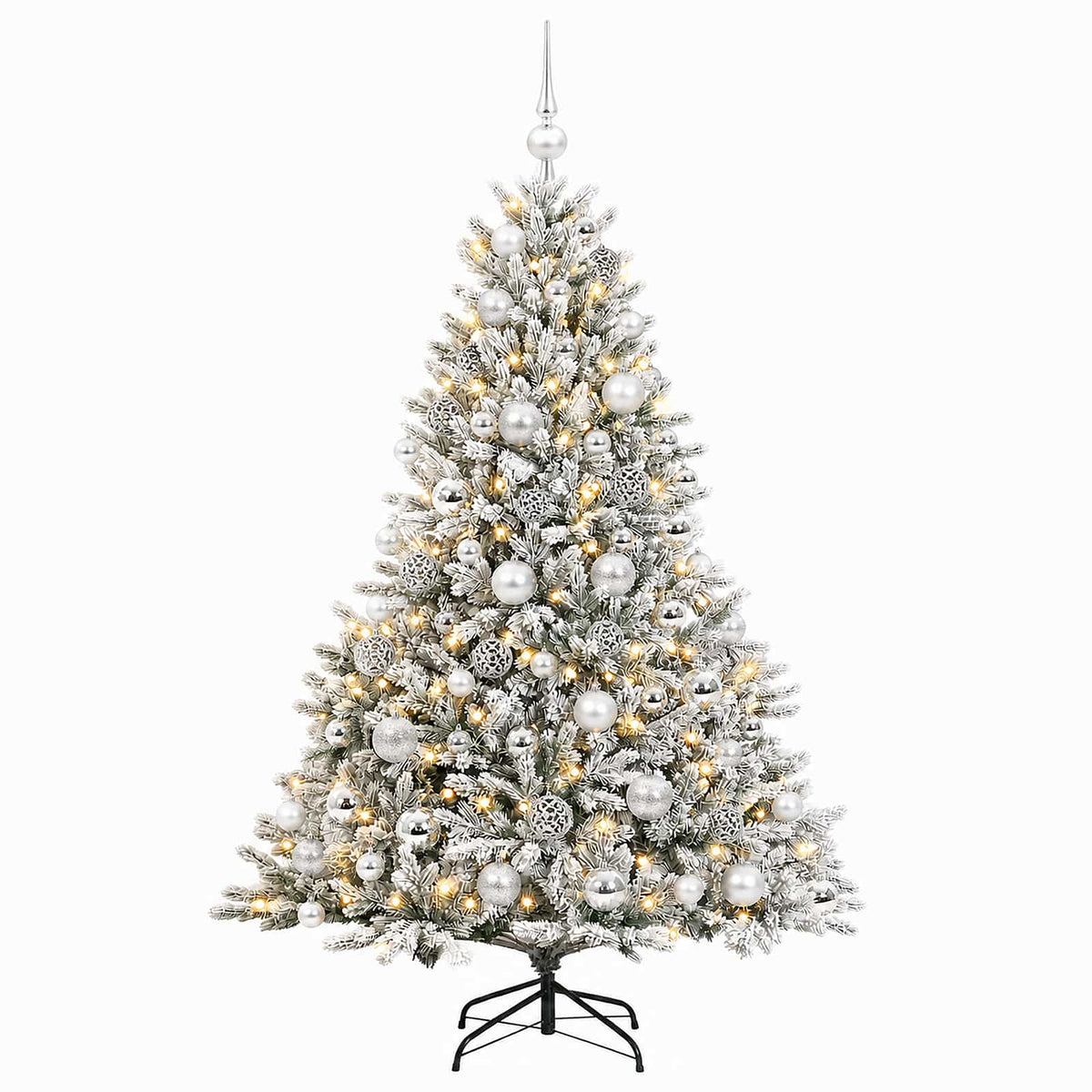 vidaXL Artificial Christmas Tree with Bauble 210 cm 300 LEDs