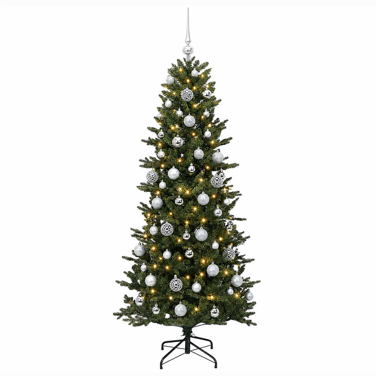vidaXL Artificial Christmas Tree with Bauble 210 cm 300 LEDs