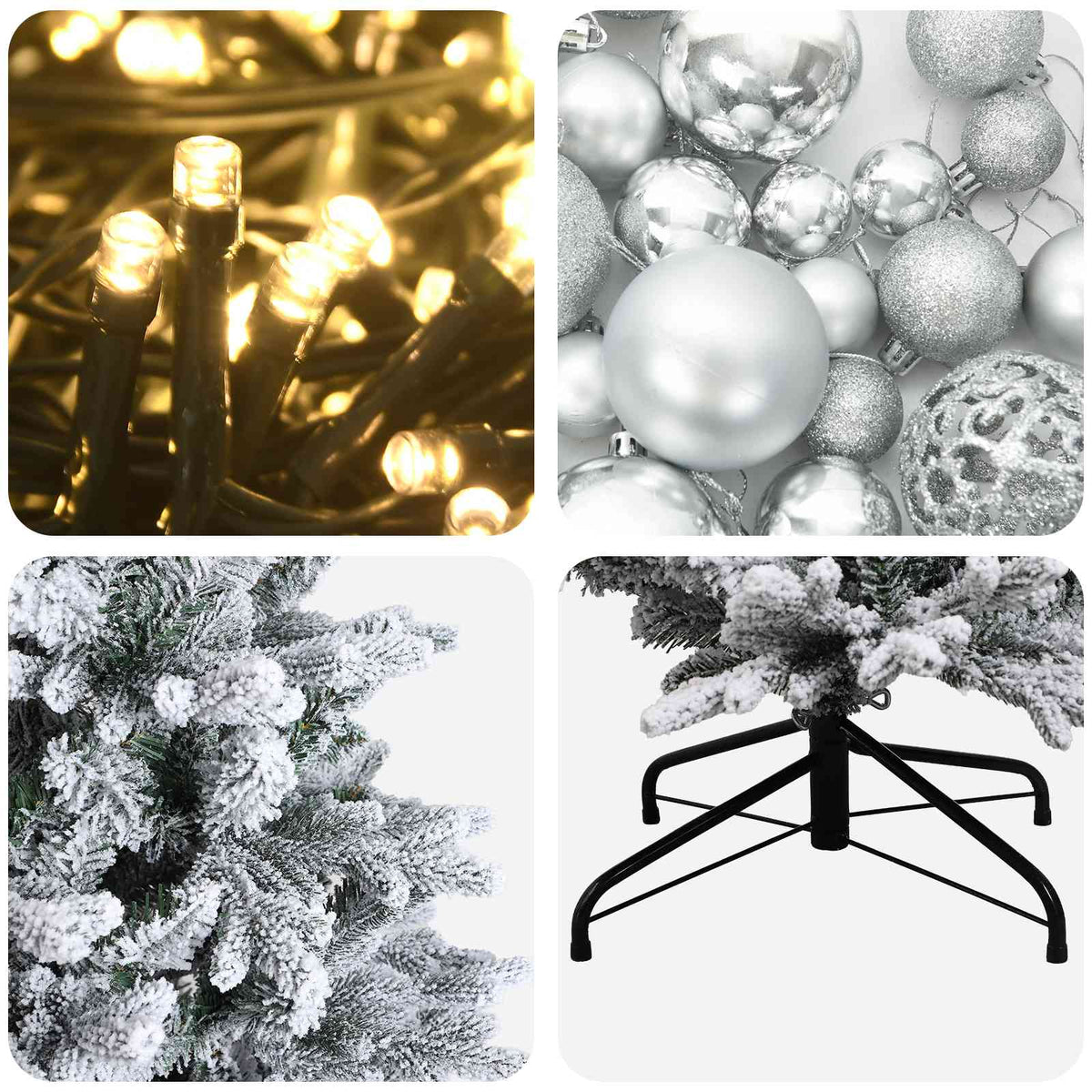 vidaXL Artificial Christmas Tree with Bauble 240 cm 300 LEDs