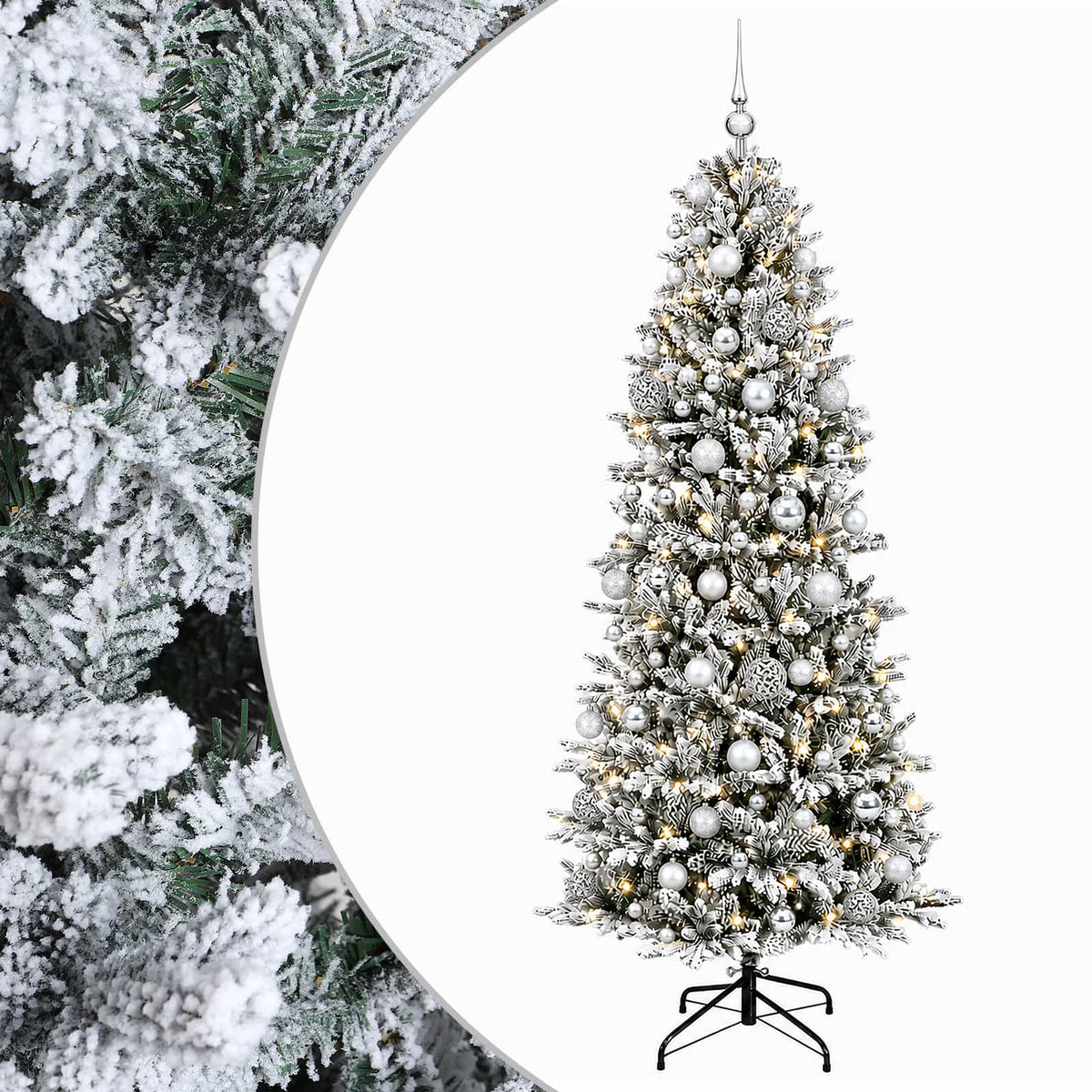 vidaXL Artificial Christmas Tree with Bauble 240 cm 300 LEDs