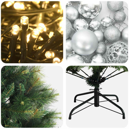 vidaXL Artificial Christmas Tree with Bauble 180 cm 300 LEDs