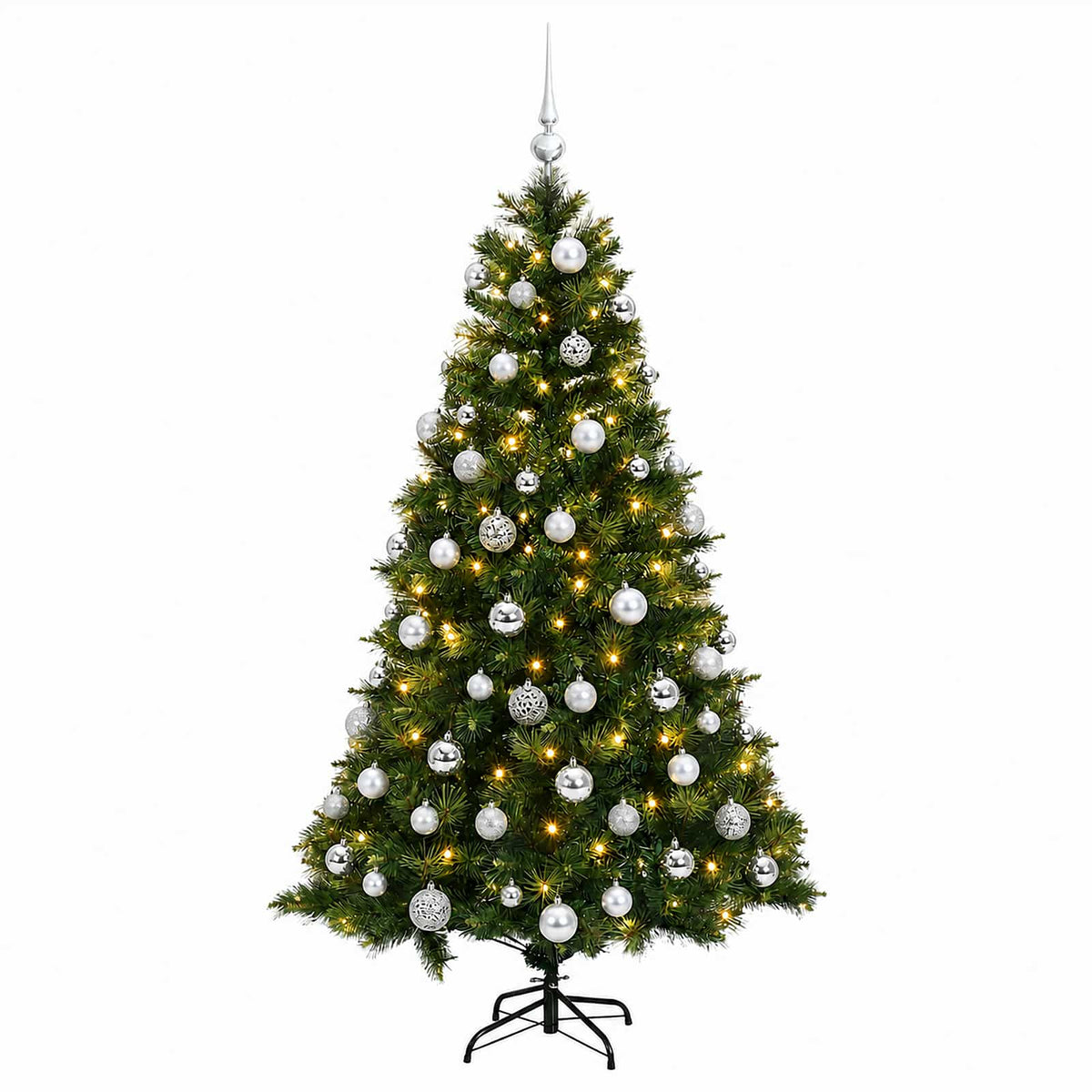 vidaXL Artificial Christmas Tree with Bauble 180 cm 300 LEDs