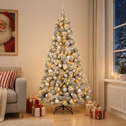 vidaXL Artificial Christmas Tree with Bauble 210 cm 300 LEDs