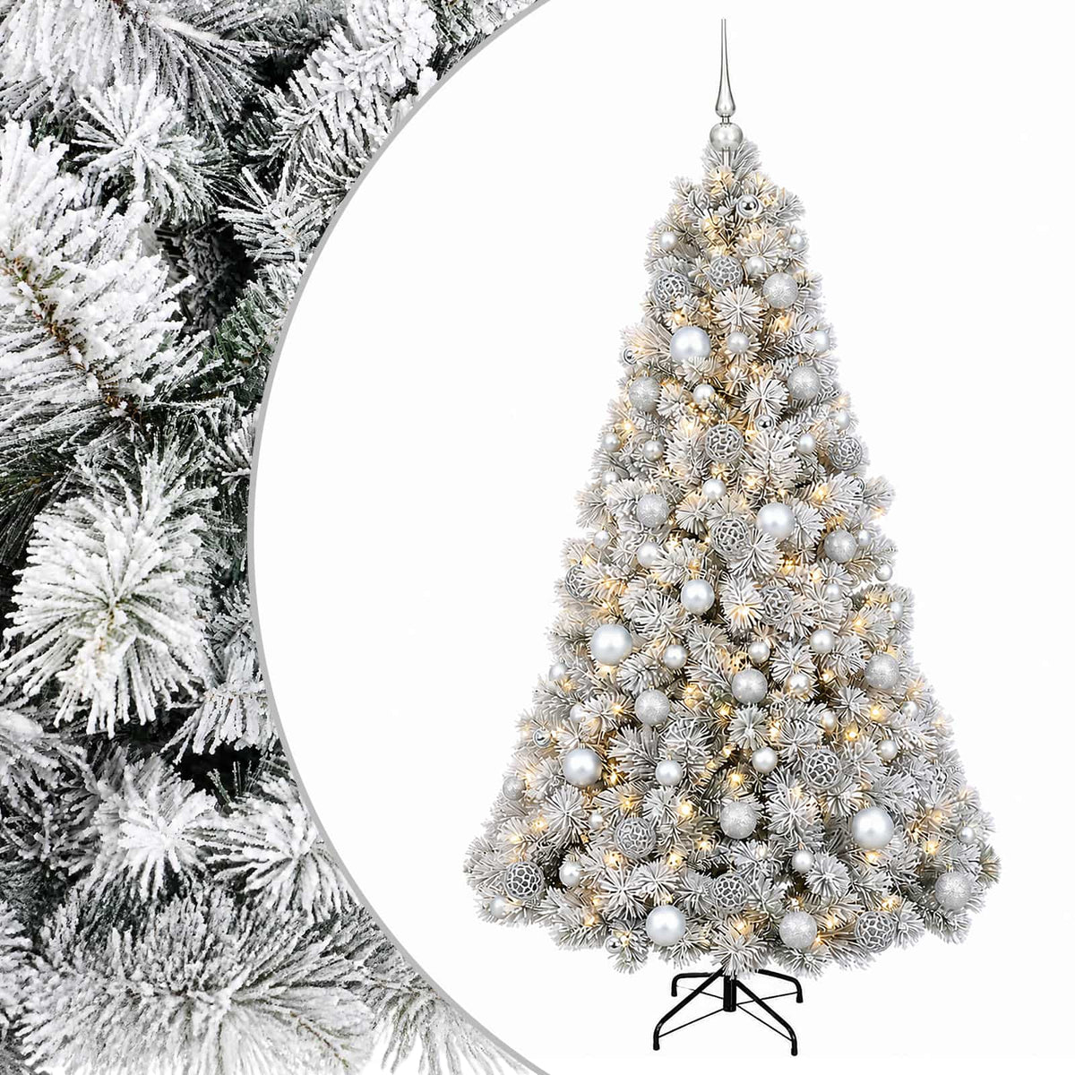 vidaXL Artificial Christmas Tree with Bauble 210 cm 300 LEDs