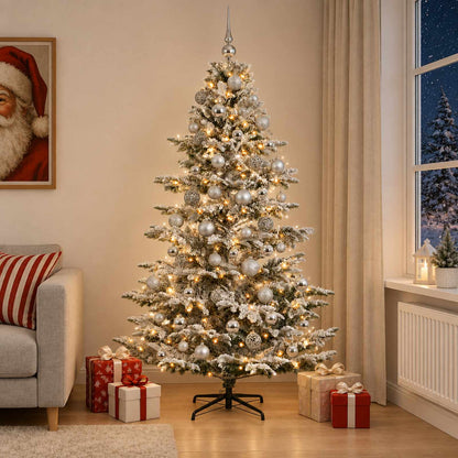 vidaXL Artificial Christmas Tree with Bauble 210 cm 300 LEDs