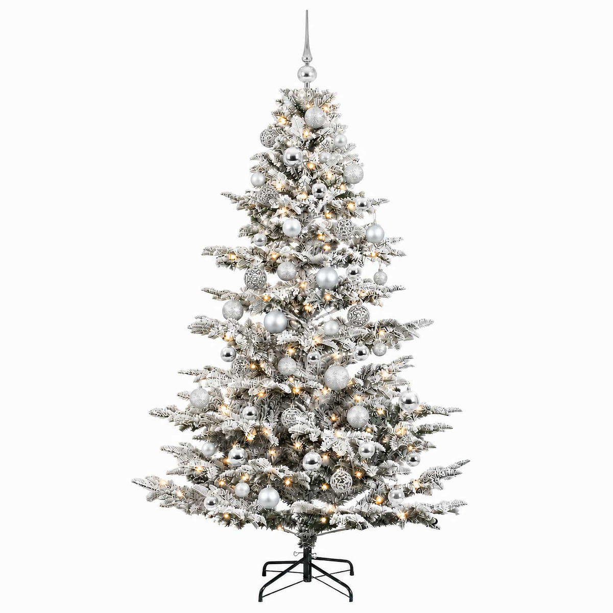 vidaXL Artificial Christmas Tree with Bauble 210 cm 300 LEDs