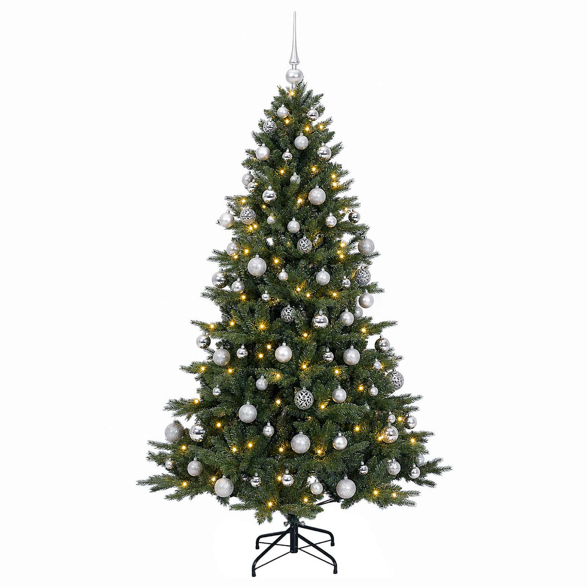vidaXL Artificial Christmas Tree with Bauble 210 cm 300 LEDs