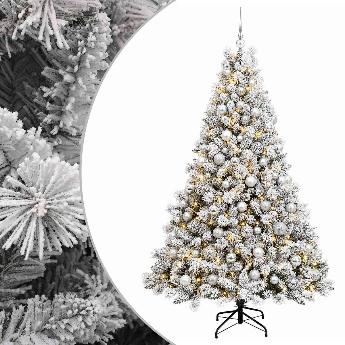 vidaXL Artificial Christmas Tree with Bauble 210 cm 300 LEDs