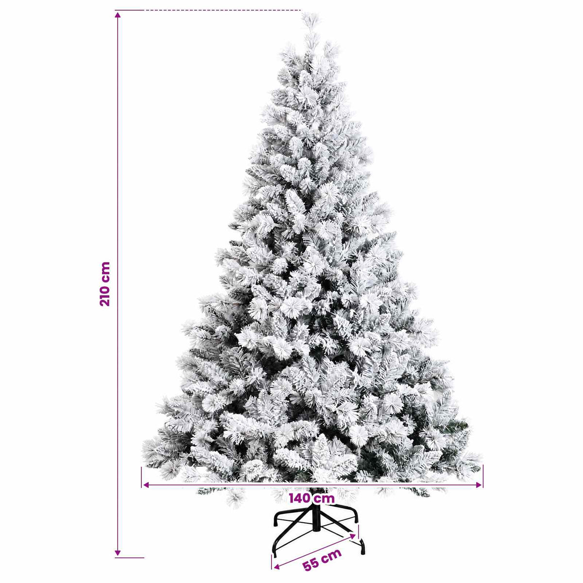 vidaXL Artificial Christmas Tree with Bauble 210 cm 300 LEDs