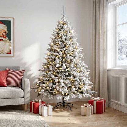 vidaXL Artificial Christmas Tree with Bauble 210 cm 300 LEDs