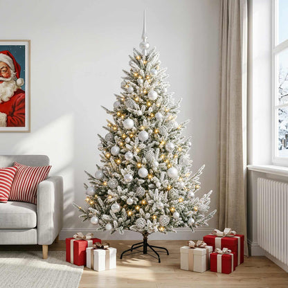 vidaXL Artificial Christmas Tree with Bauble 240 cm 300 LEDs